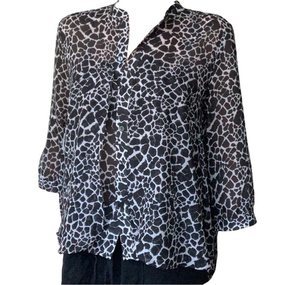 Chicos Animal Print Layered Blouse - Picture 1 of 10